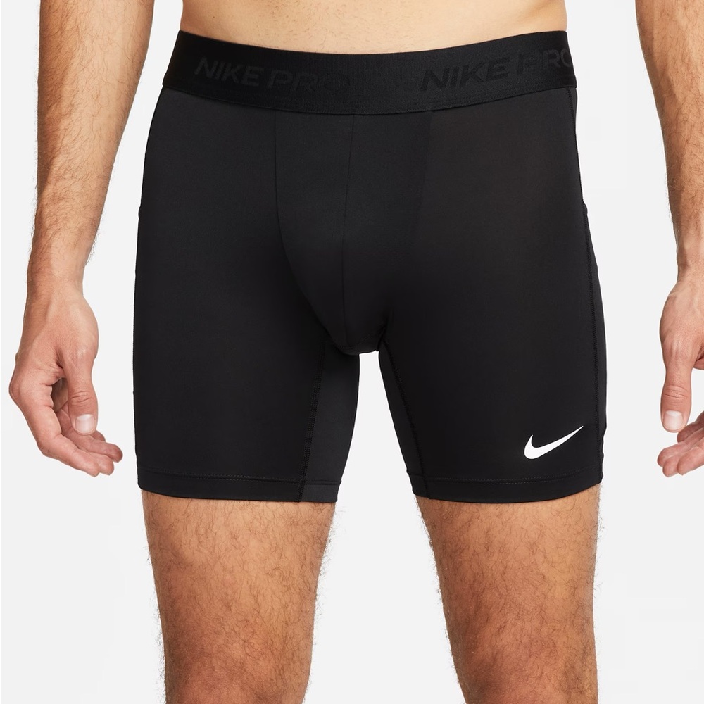 Nike Pro Black Compression Shorts with White Swoosh